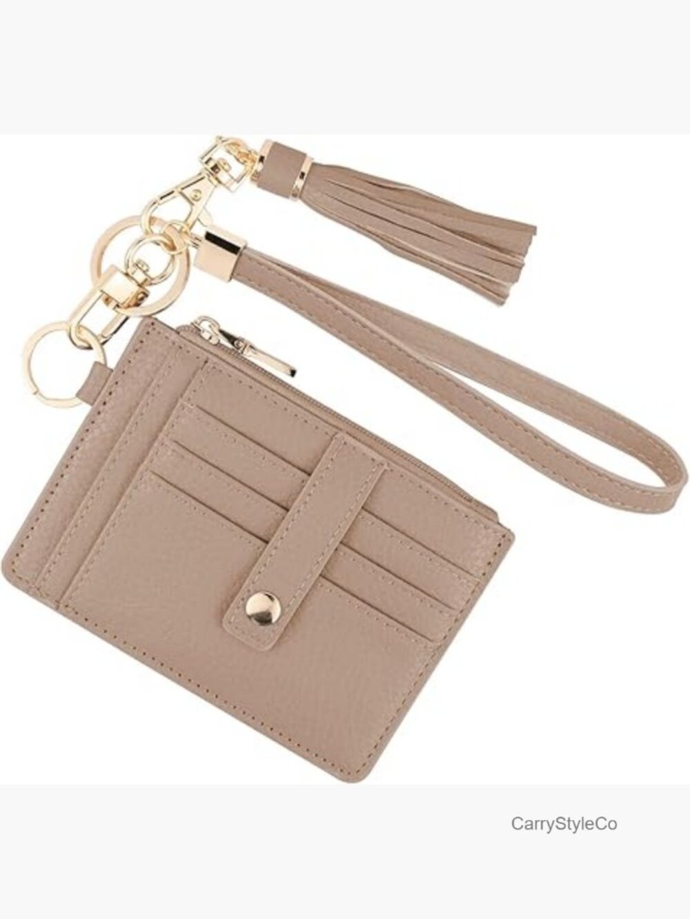 RFID Wristlet Wallet with Keychain - 8 Card Slots Vegan Leather